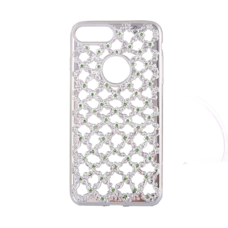 For  iPhone 8 & 7  Electroplating Hollowed-out Diamond Encrusted TPU Protective Case