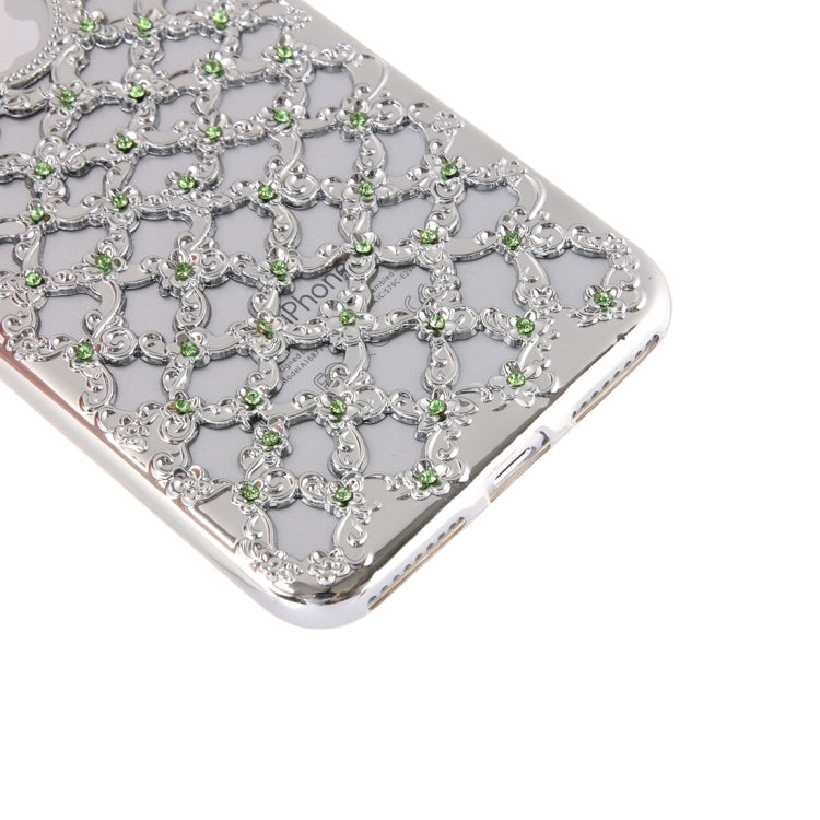 For  iPhone 8 & 7  Electroplating Hollowed-out Diamond Encrusted TPU Protective Case