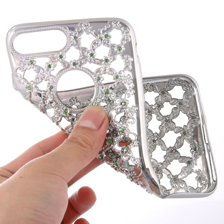 For  iPhone 8 & 7  Electroplating Hollowed-out Diamond Encrusted TPU Protective Case