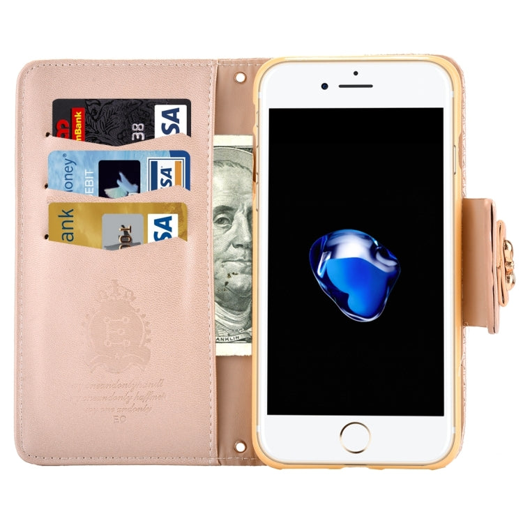 For  iPhone 8 & 7  Bowknot Embossing Horizontal Flip Leather Case with Holder & Card Slots & Wallet