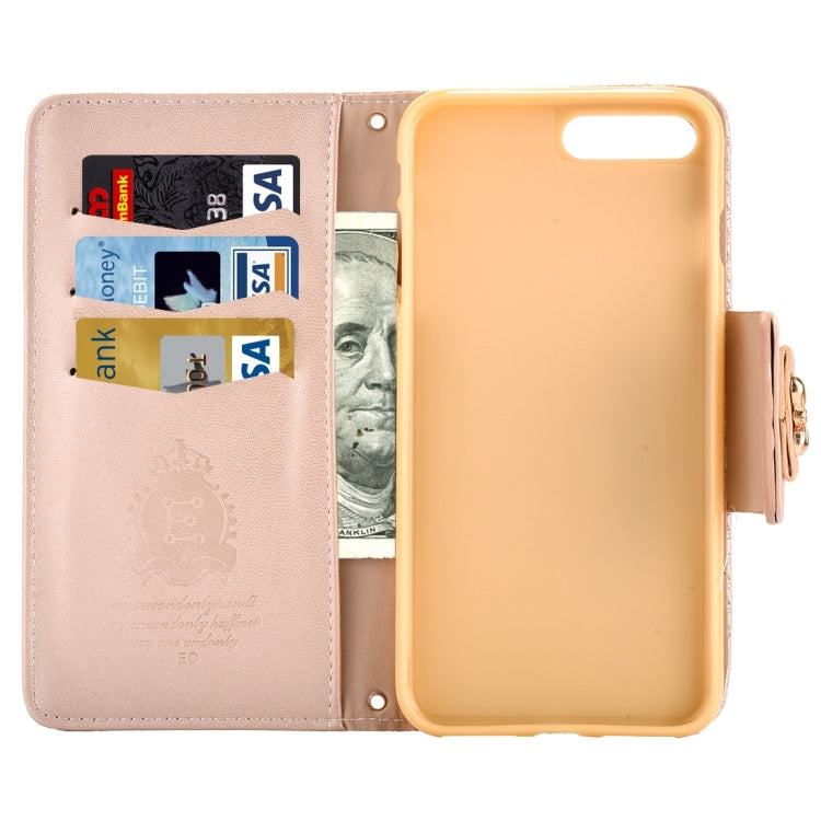For  iPhone 8 & 7  Bowknot Embossing Horizontal Flip Leather Case with Holder & Card Slots & Wallet