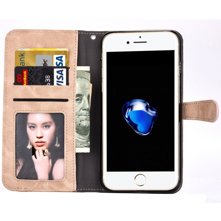 For  iPhone 8 & 7  Embroidery Flower Pattern Horizontal Flip Leather Case with Holder & Card Slots & Wallet & Photo Frame