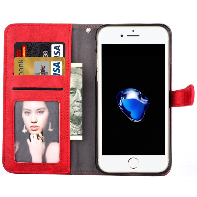 For  iPhone 8 & 7  Embroidery Flower Pattern Horizontal Flip Leather Case with Holder & Card Slots & Wallet & Photo Frame