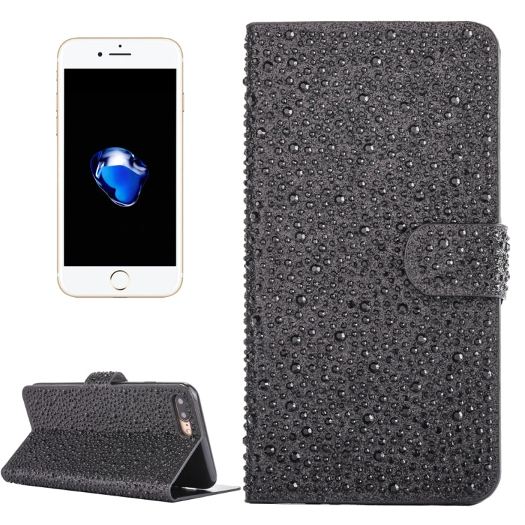 For  iPhone 8 & 7  Raindrops Pattern Horizontal Flip Leather Case with Holder & Card Slots