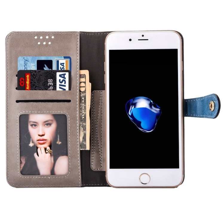 Universal Horizontal Flip Leather Case with Mirror & Holder & Card Slots & Wallet & Photo Frame for  iPhone 8 & 7  & 6s & 6, Size: 15 x 7.5 x 1.5 cm