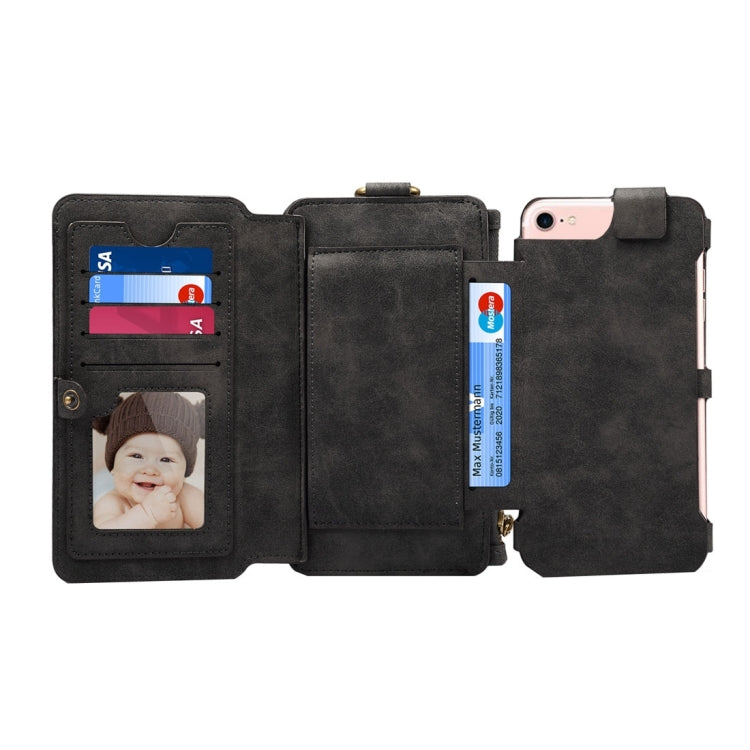 Dibase Multi-function Sheep Bar Material Universal Horizontal Flip Case for  iPhone 8 & 7 /6S/6 with Holder & Card Slots & Photo Frame & Hook & Detachable Back Protective Case