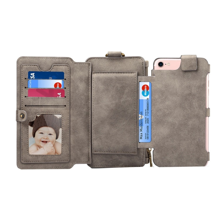 Dibase Multi-function Sheep Bar Material Universal Horizontal Flip Case for  iPhone 8 & 7 /6S/6 with Holder & Card Slots & Photo Frame & Hook & Detachable Back Protective Case