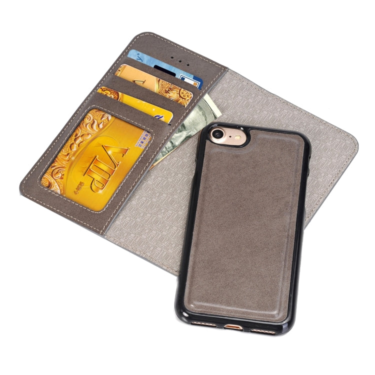 2 in 1 For  iPhone 8 & 7  Horizontal Flip Leather Case with Separable Magnetic Back Cover Shell & Card Slots & Wallet & Photo Frame