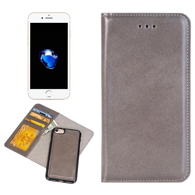 2 in 1 For  iPhone 8 & 7  Horizontal Flip Leather Case with Separable Magnetic Back Cover Shell & Card Slots & Wallet & Photo Frame