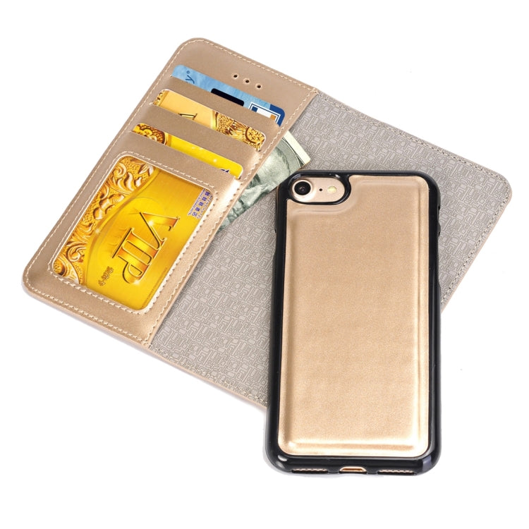 2 in 1 For  iPhone 8 & 7  Horizontal Flip Leather Case with Separable Magnetic Back Cover Shell & Card Slots & Wallet & Photo Frame