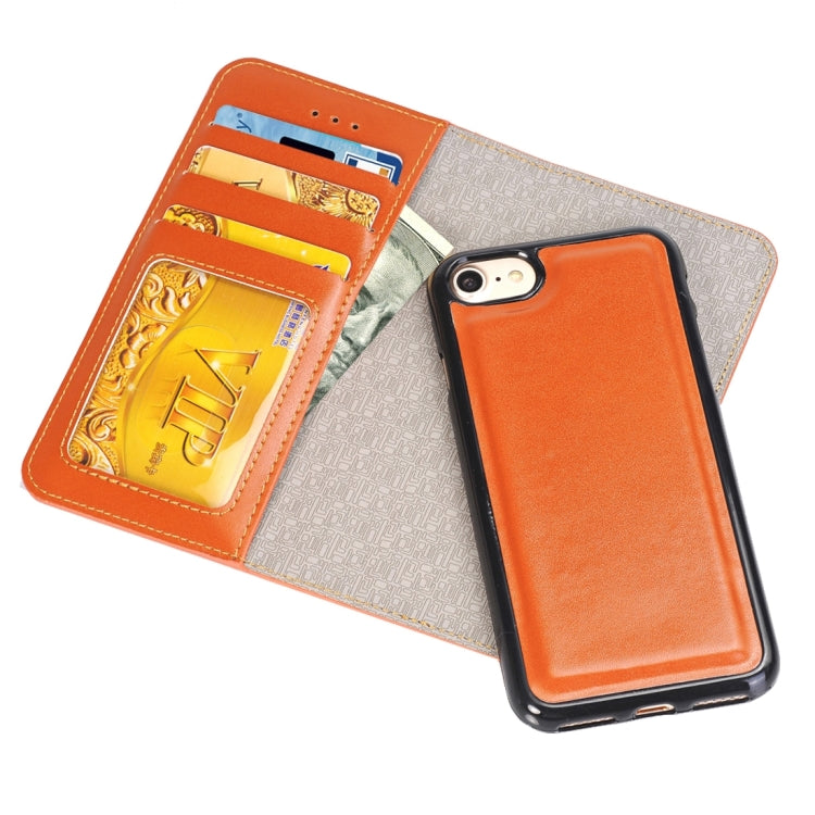 2 in 1 For  iPhone 8 & 7  Horizontal Flip Leather Case with Separable Magnetic Back Cover Shell & Card Slots & Wallet & Photo Frame