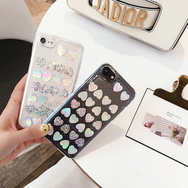 For  iPhone 8 & 7  3D Glitter Powder Sequins Love Pattern Protective Case