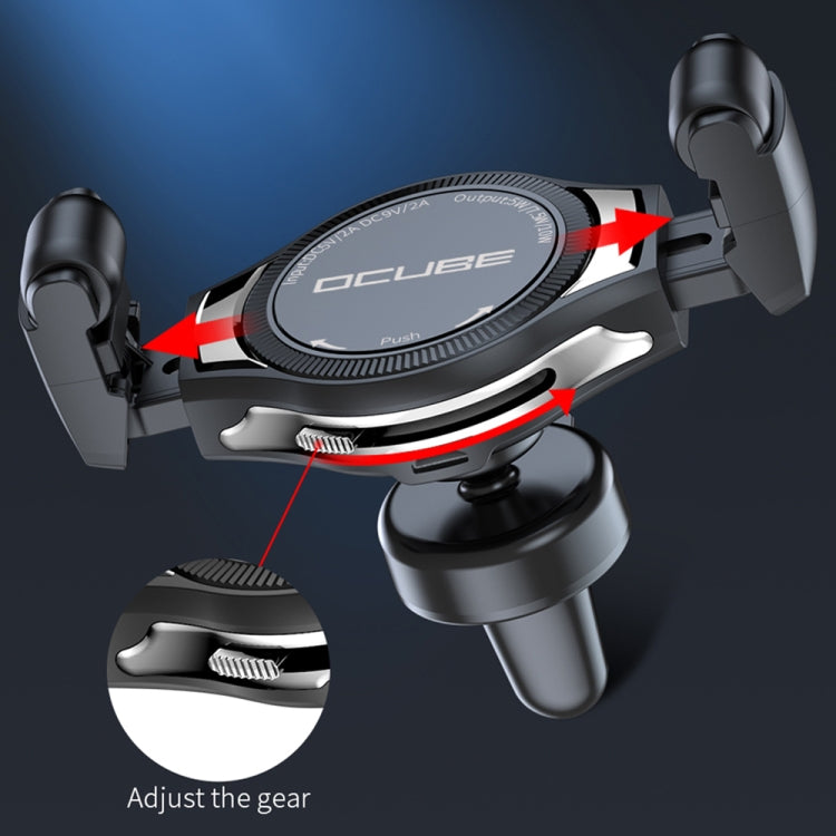 OCUBE O-C02 QC2.0 / QC3.0 Wireless Charger Car Air Outlet Holder Charger,Support 4 inch to 6.5 inch Phones, For iPhone, Galaxy, Nokia, Miui, LG and Other QI Standard Smart Phones