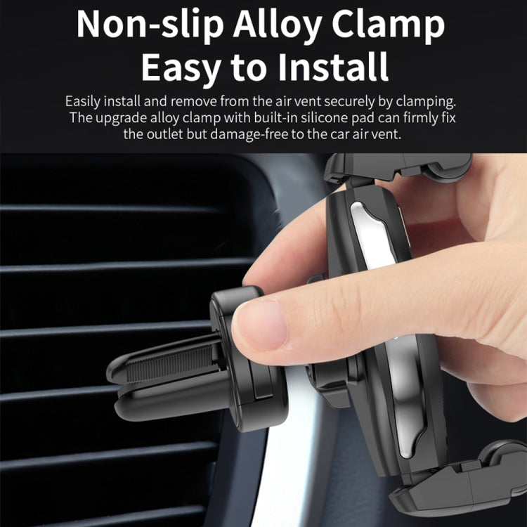 OCUBE O-C02 QC2.0 / QC3.0 Wireless Charger Car Air Outlet Holder Charger,Support 4 inch to 6.5 inch Phones, For iPhone, Galaxy, Nokia, Miui, LG and Other QI Standard Smart Phones