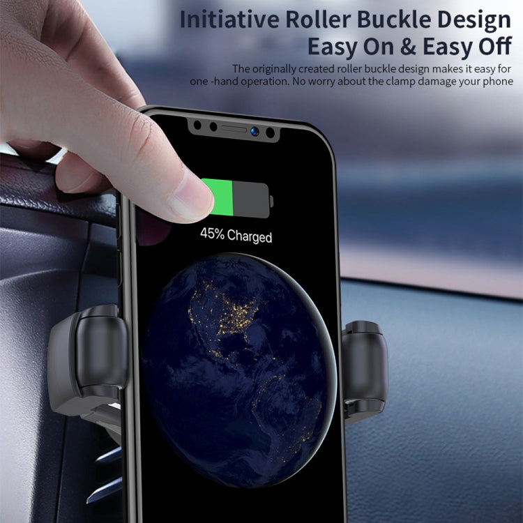 OCUBE O-C02 QC2.0 / QC3.0 Wireless Charger Car Air Outlet Holder Charger,Support 4 inch to 6.5 inch Phones, For iPhone, Galaxy, Nokia, Miui, LG and Other QI Standard Smart Phones