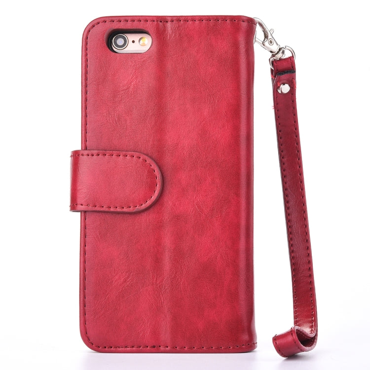 For iPhone SE 2020 & 8 & 7 Crazy Horse Texture Zipper Horizontal Flip Leather Case with Detachable Back Protective Case & Card Slots & Photo Frame & Lanyard & Wallet