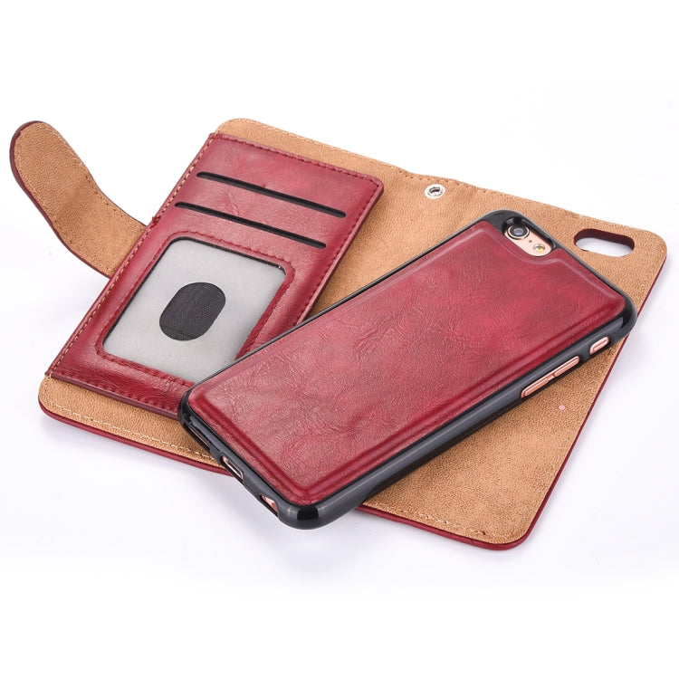 For iPhone SE 2020 & 8 & 7 Crazy Horse Texture Zipper Horizontal Flip Leather Case with Detachable Back Protective Case & Card Slots & Photo Frame & Lanyard & Wallet