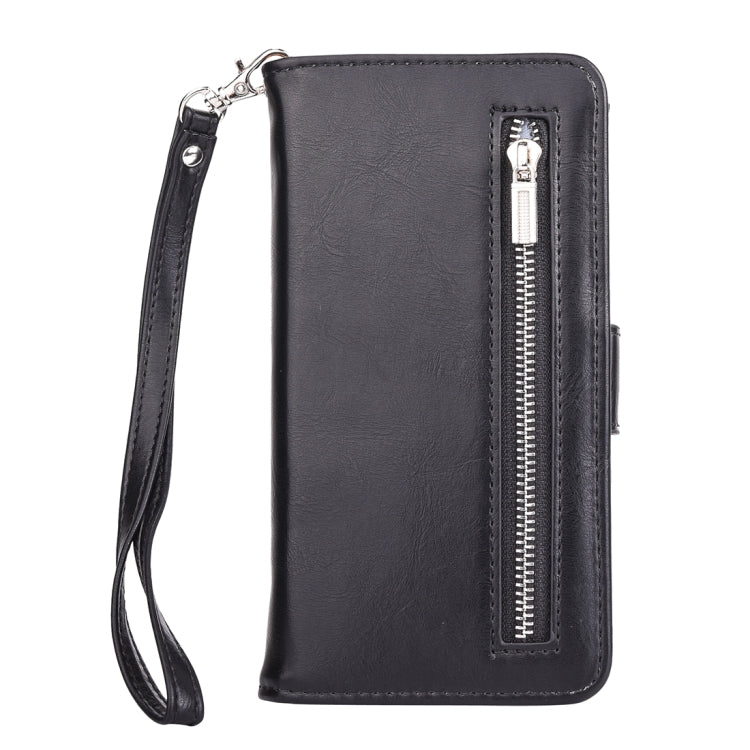 For iPhone SE 2020 & 8 & 7 Crazy Horse Texture Zipper Horizontal Flip Leather Case with Detachable Back Protective Case & Card Slots & Photo Frame & Lanyard & Wallet