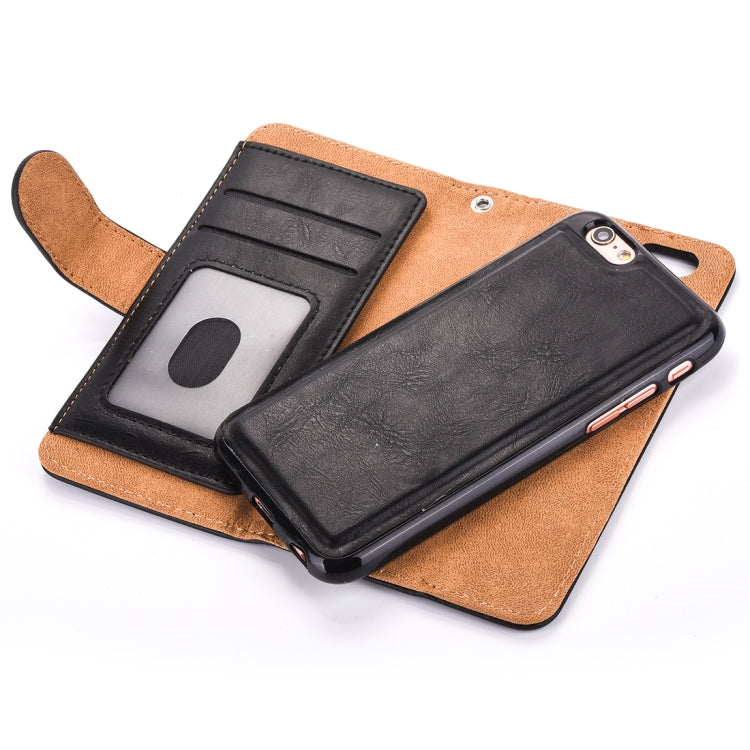 For iPhone SE 2020 & 8 & 7 Crazy Horse Texture Zipper Horizontal Flip Leather Case with Detachable Back Protective Case & Card Slots & Photo Frame & Lanyard & Wallet