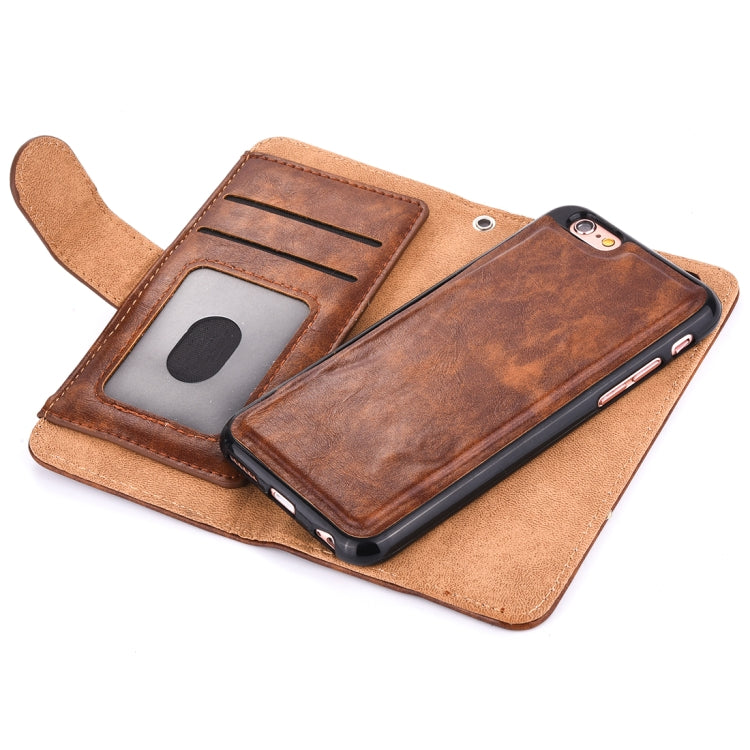 For iPhone SE 2020 & 8 & 7 Crazy Horse Texture Zipper Horizontal Flip Leather Case with Detachable Back Protective Case & Card Slots & Photo Frame & Lanyard & Wallet