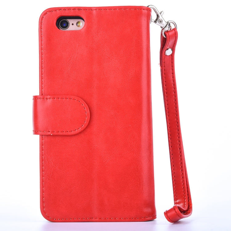 For iPhone SE 2020 & 8 & 7 Crazy Horse Texture Zipper Horizontal Flip Leather Case with Detachable Back Protective Case & Card Slots & Photo Frame & Lanyard & Wallet