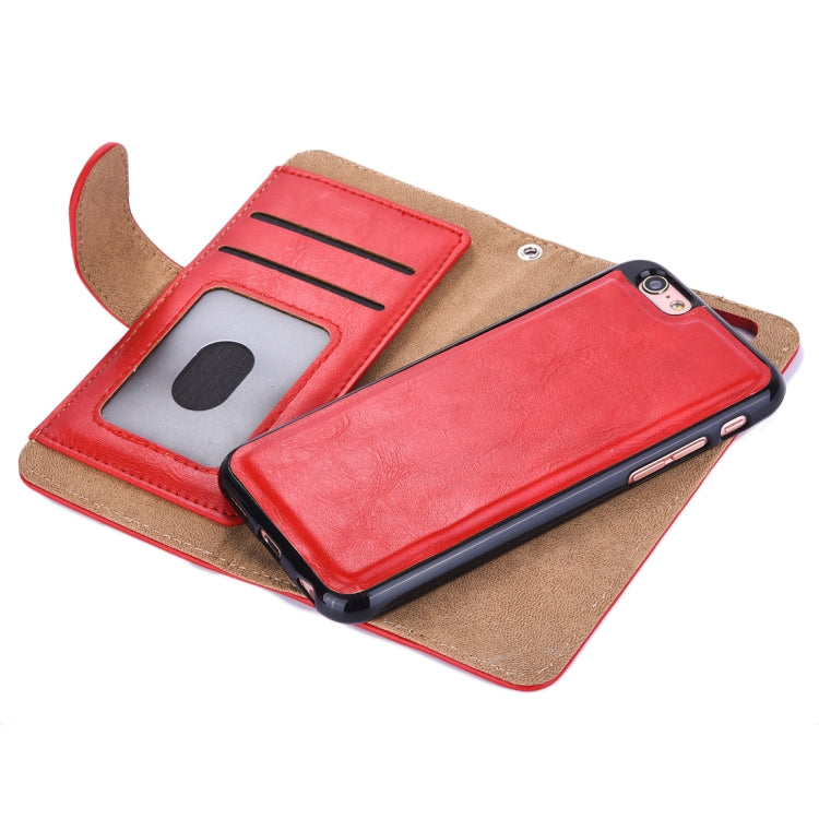 For iPhone SE 2020 & 8 & 7 Crazy Horse Texture Zipper Horizontal Flip Leather Case with Detachable Back Protective Case & Card Slots & Photo Frame & Lanyard & Wallet