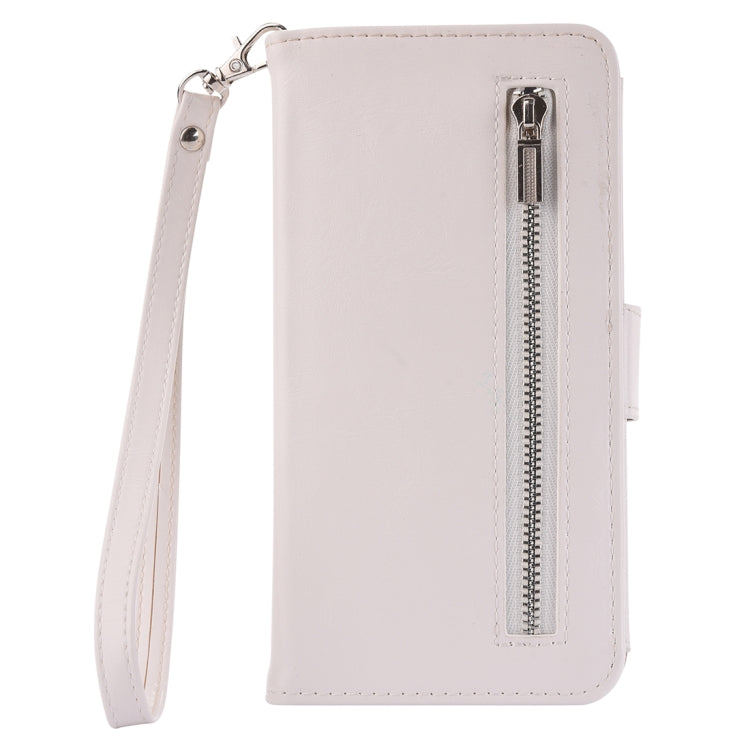 For iPhone SE 2020 & 8 & 7 Crazy Horse Texture Zipper Horizontal Flip Leather Case with Detachable Back Protective Case & Card Slots & Photo Frame & Lanyard & Wallet