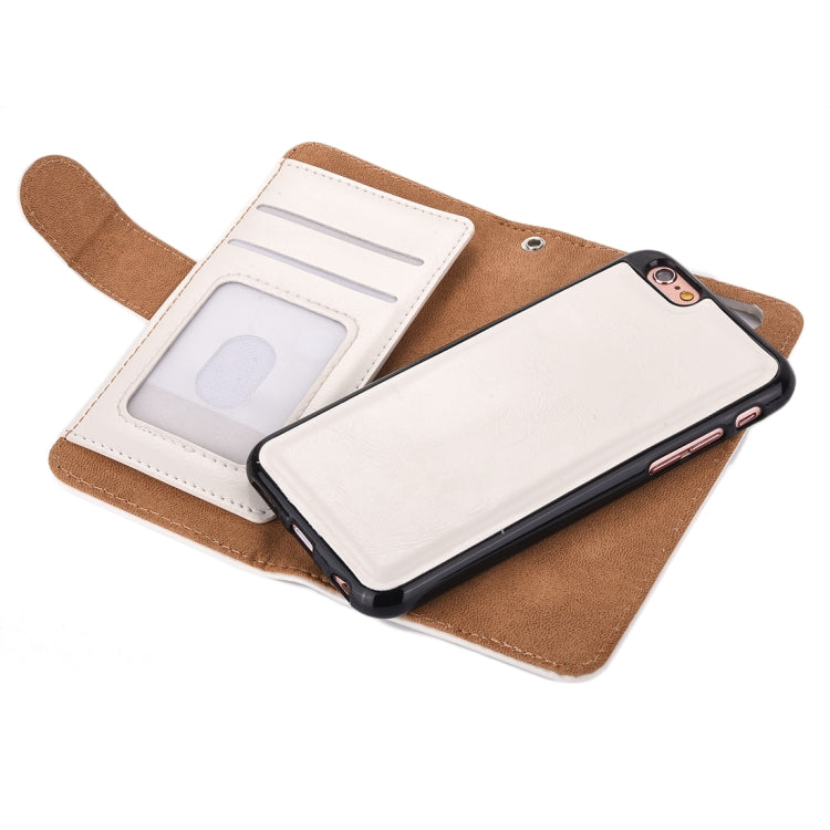 For iPhone SE 2020 & 8 & 7 Crazy Horse Texture Zipper Horizontal Flip Leather Case with Detachable Back Protective Case & Card Slots & Photo Frame & Lanyard & Wallet