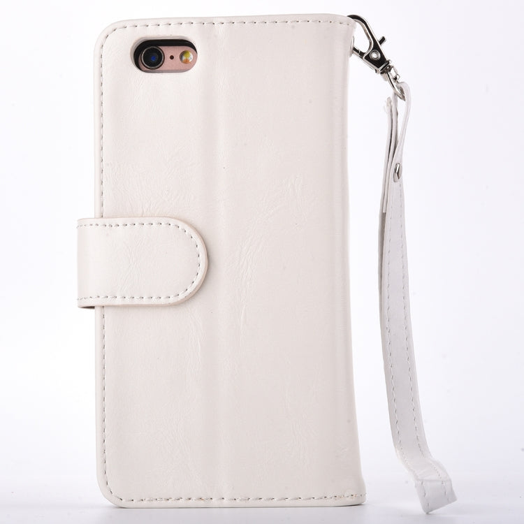 For iPhone SE 2020 & 8 & 7 Crazy Horse Texture Zipper Horizontal Flip Leather Case with Detachable Back Protective Case & Card Slots & Photo Frame & Lanyard & Wallet