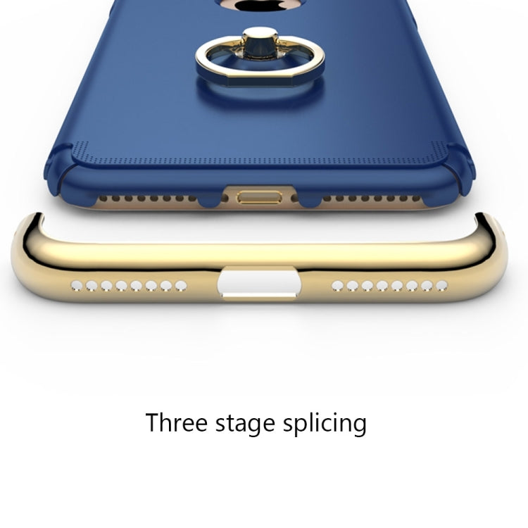 AIQAA For  iPhone 8 & 7  PC Three - paragraph Splicing Protective Case with Ring Holder