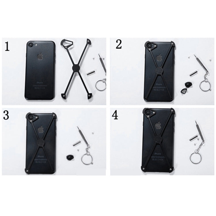For  iPhone 8 & 7  Type-X Metal Four Angle Anti Falling Protective Case