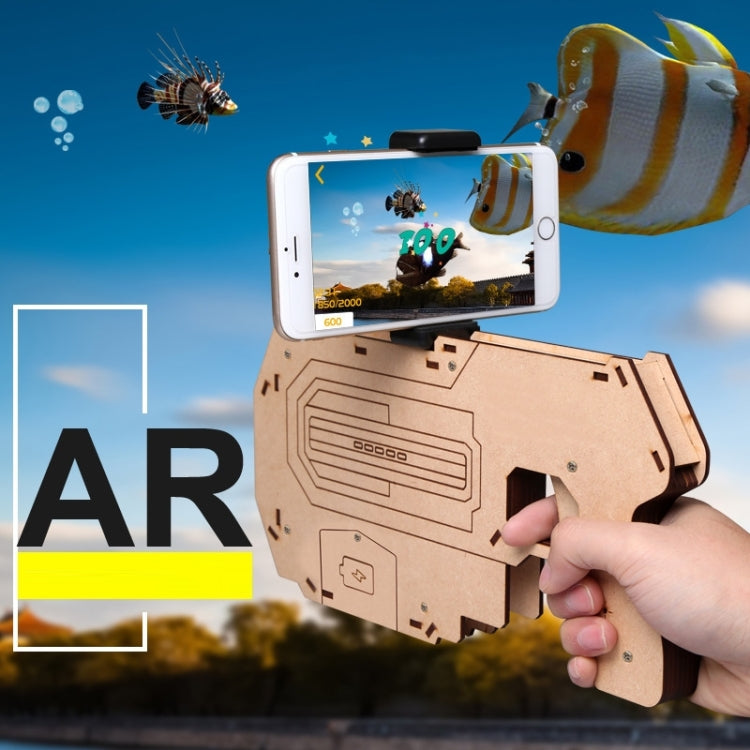 Bluetooth 4.0 Phone Stand Holder Design Wooden Large AR Gun Toys VR Games 3D AR Gamepad for iOS & Android Smartphones