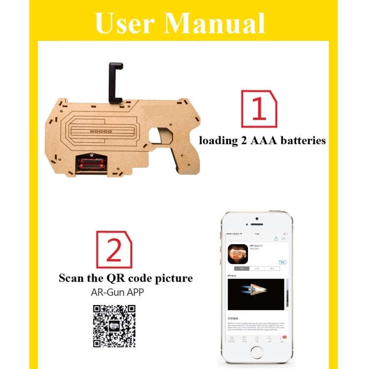 Bluetooth 4.0 Phone Stand Holder Design Wooden Large AR Gun Toys VR Games 3D AR Gamepad for iOS & Android Smartphones
