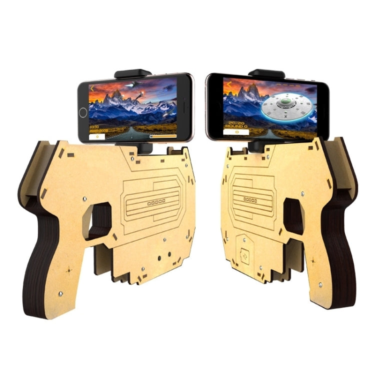 Bluetooth 4.0 Phone Stand Holder Design Wooden Large AR Gun Toys VR Games 3D AR Gamepad for iOS & Android Smartphones
