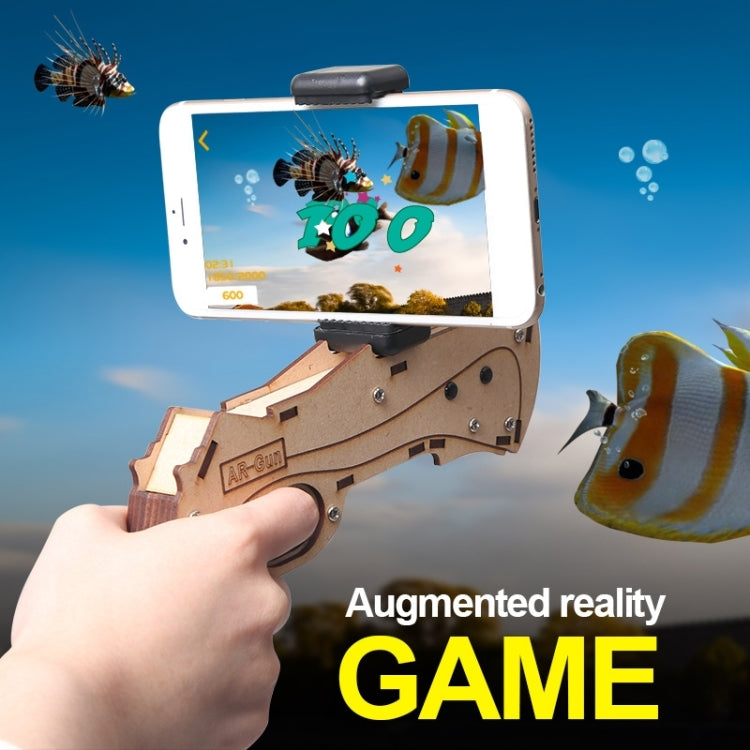 Mini Bluetooth Phone Stand Holder Design Wooden Small AR Gun Toys VR Games 3D AR Gamepad for iOS & Android Smartphones