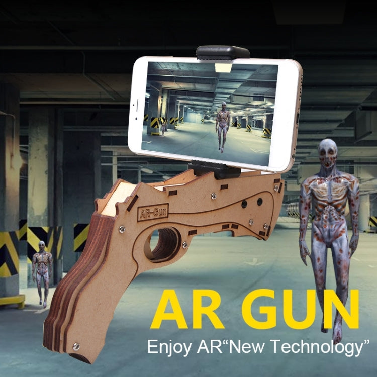 Mini Bluetooth Phone Stand Holder Design Wooden Small AR Gun Toys VR Games 3D AR Gamepad for iOS & Android Smartphones