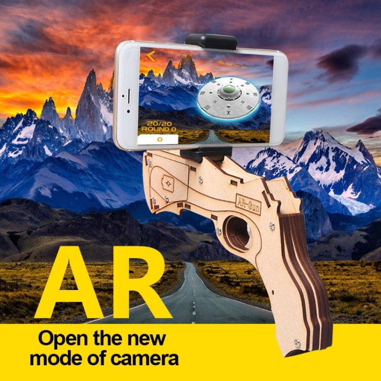 Mini Bluetooth Phone Stand Holder Design Wooden Small AR Gun Toys VR Games 3D AR Gamepad for iOS & Android Smartphones
