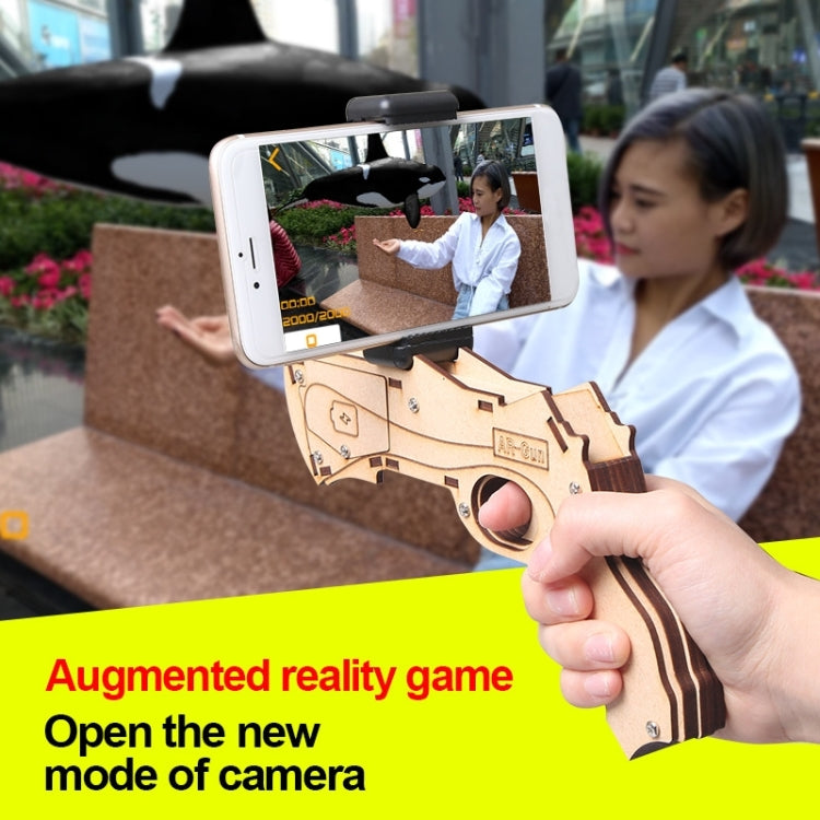 Mini Bluetooth Phone Stand Holder Design Wooden Small AR Gun Toys VR Games 3D AR Gamepad for iOS & Android Smartphones