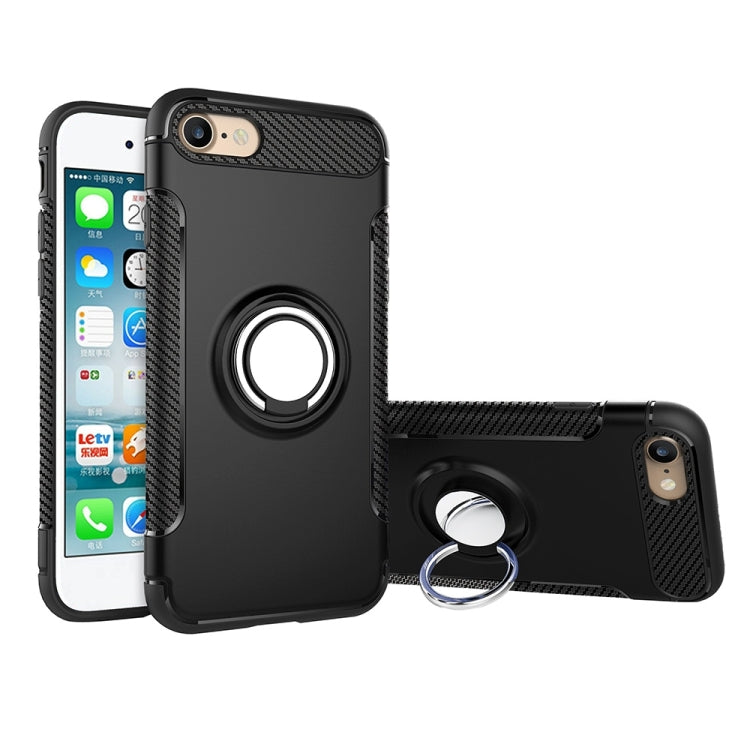 For  iPhone 8 & 7  Phone Ring Armor TPU + PC 360 Degrees Rotation Magnetic Phone Ring Stent Combination Case