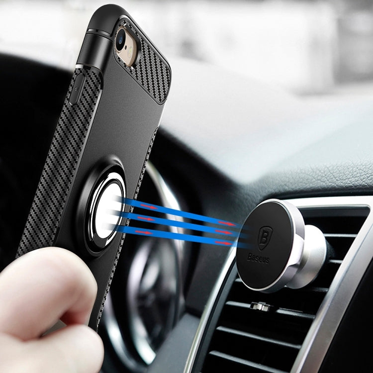 For  iPhone 8 & 7  Phone Ring Armor TPU + PC 360 Degrees Rotation Magnetic Phone Ring Stent Combination Case