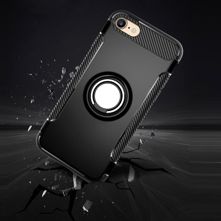 For  iPhone 8 & 7  Phone Ring Armor TPU + PC 360 Degrees Rotation Magnetic Phone Ring Stent Combination Case
