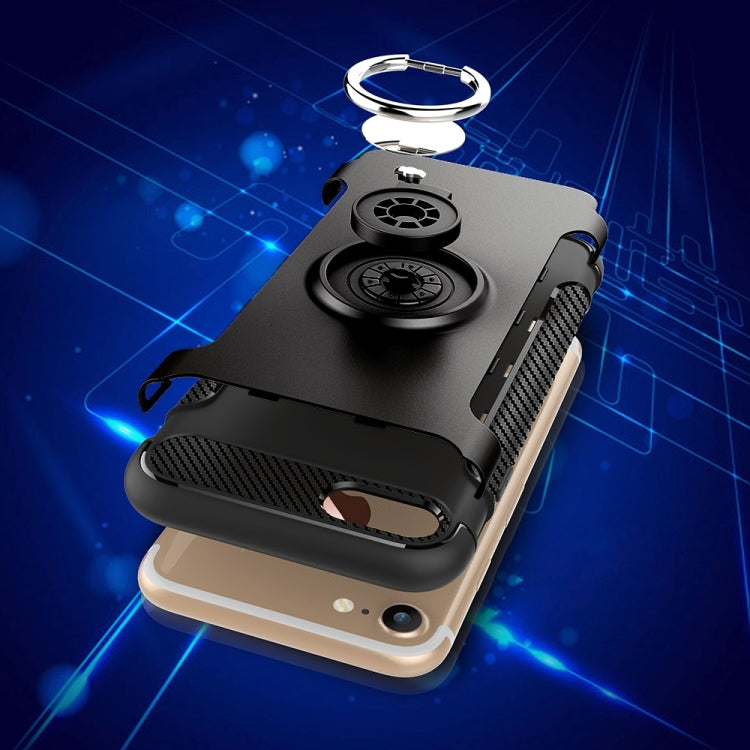 For  iPhone 8 & 7  Phone Ring Armor TPU + PC 360 Degrees Rotation Magnetic Phone Ring Stent Combination Case