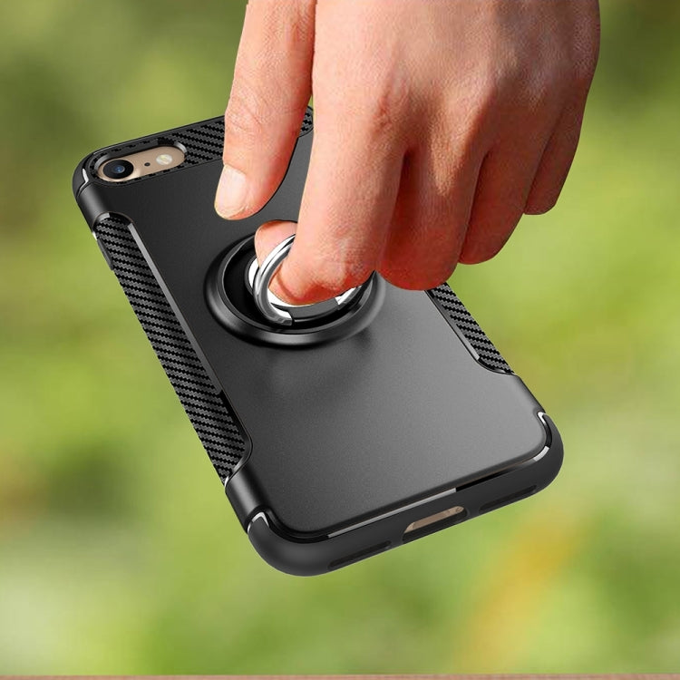 For  iPhone 8 & 7  Phone Ring Armor TPU + PC 360 Degrees Rotation Magnetic Phone Ring Stent Combination Case