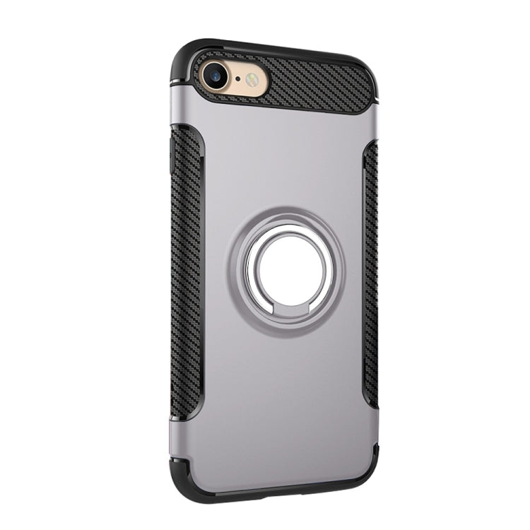 For  iPhone 8 & 7  Phone Ring Armor TPU + PC 360 Degrees Rotation Magnetic Phone Ring Stent Combination Case