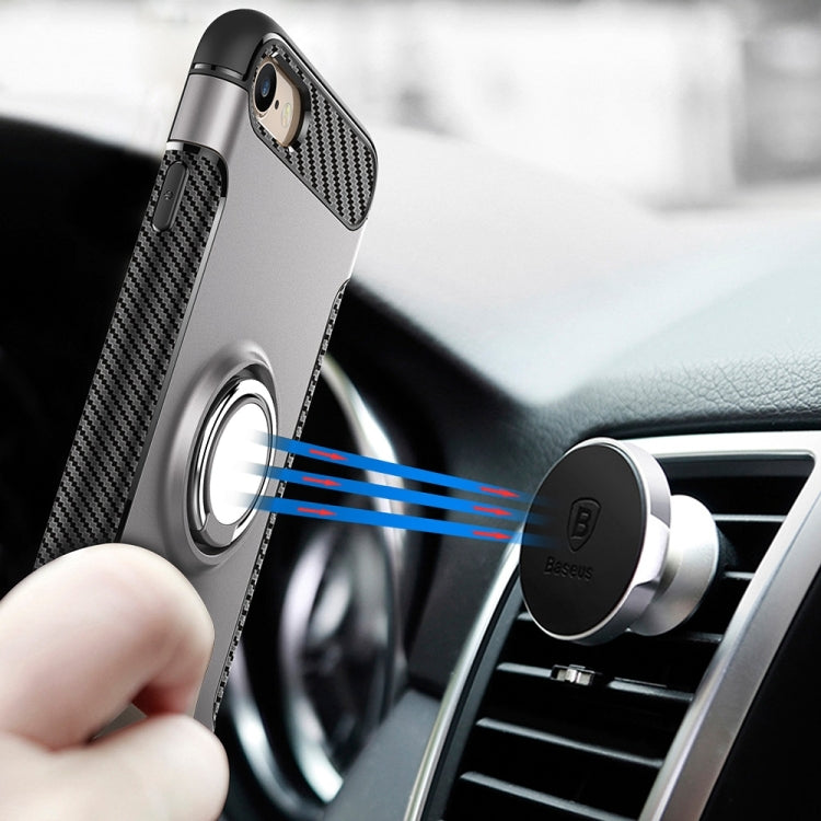 For  iPhone 8 & 7  Phone Ring Armor TPU + PC 360 Degrees Rotation Magnetic Phone Ring Stent Combination Case