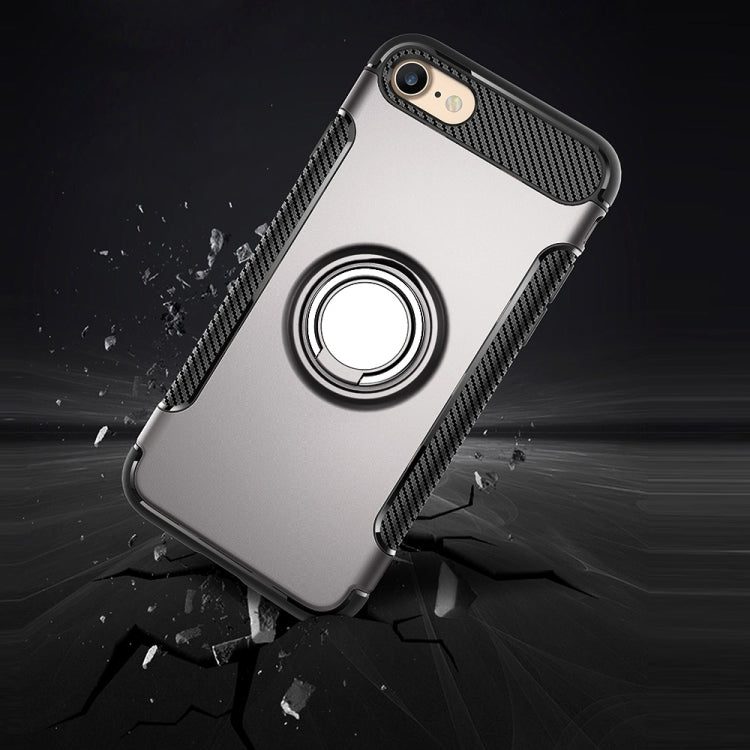 For  iPhone 8 & 7  Phone Ring Armor TPU + PC 360 Degrees Rotation Magnetic Phone Ring Stent Combination Case