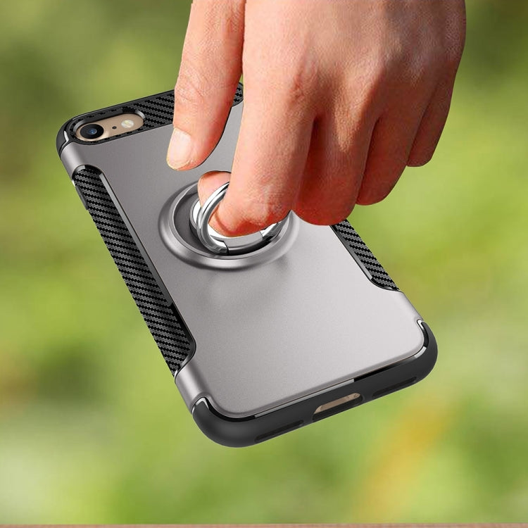 For  iPhone 8 & 7  Phone Ring Armor TPU + PC 360 Degrees Rotation Magnetic Phone Ring Stent Combination Case