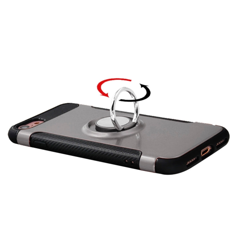 For  iPhone 8 & 7  Phone Ring Armor TPU + PC 360 Degrees Rotation Magnetic Phone Ring Stent Combination Case
