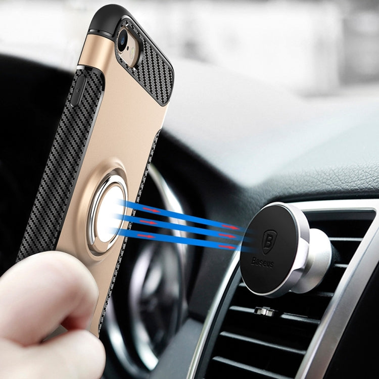 For  iPhone 8 & 7  Phone Ring Armor TPU + PC 360 Degrees Rotation Magnetic Phone Ring Stent Combination Case