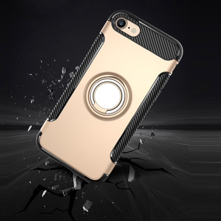 For  iPhone 8 & 7  Phone Ring Armor TPU + PC 360 Degrees Rotation Magnetic Phone Ring Stent Combination Case